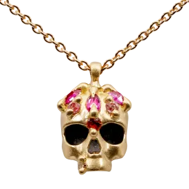 Pink Enchanted City Skull Necklace - Made to Order