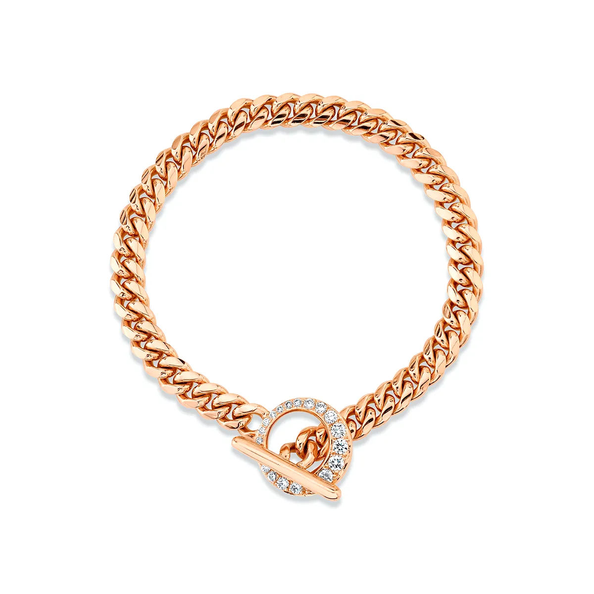 Queen Cuban Bracelet with Pavé Diamond Unity Toggle