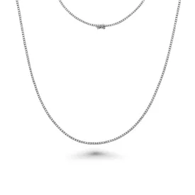 Ready to Ship Diamond Tennis Necklace (3.50 ct.) 1.6 mm 4-Prongs Setting in 14K Gold