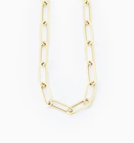 Rectangle Link Chain In 14K Solid Gold