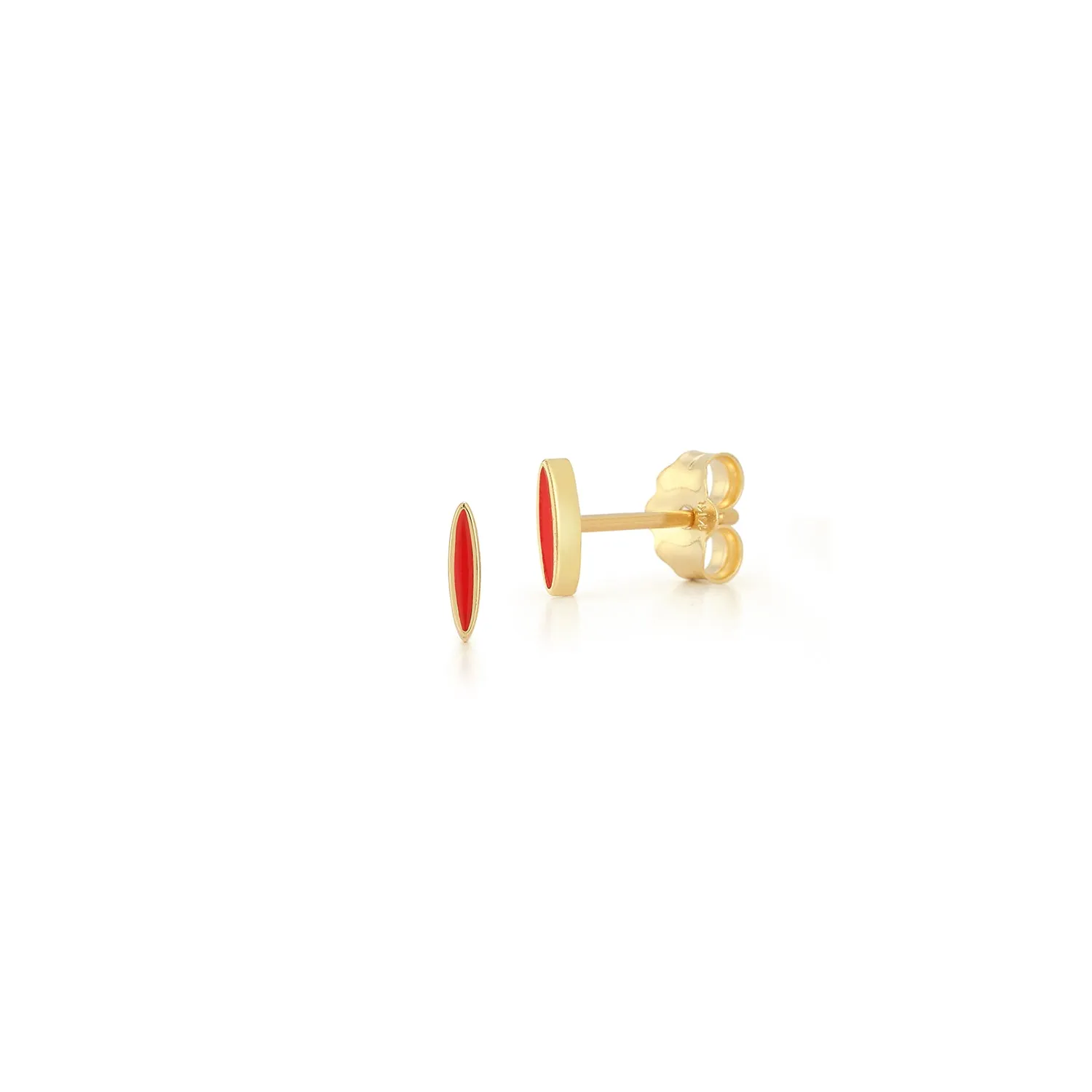 Rosy Red Enamel Studs