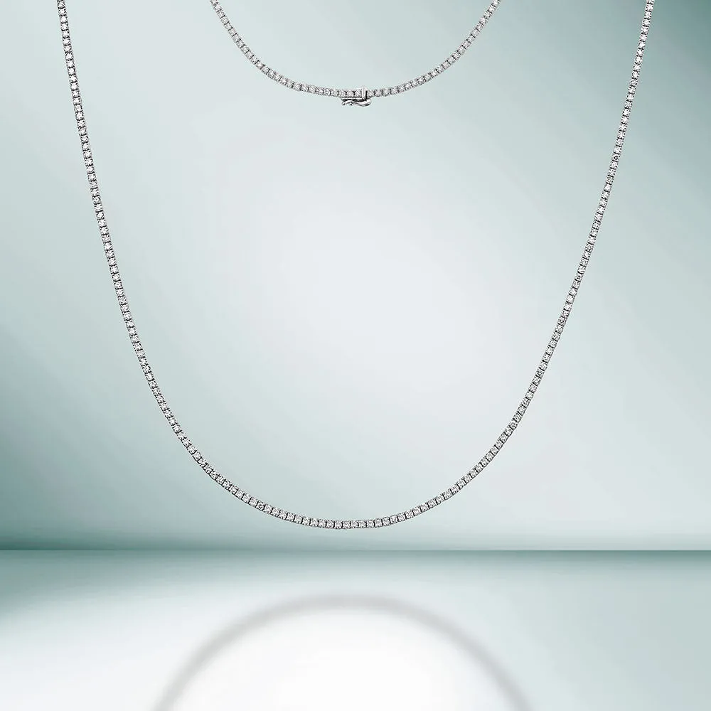 Showroom Collection Diamond Tennis Necklace (4.00 ct.) 1.7 mm 4-Prongs Setting in 14K Gold