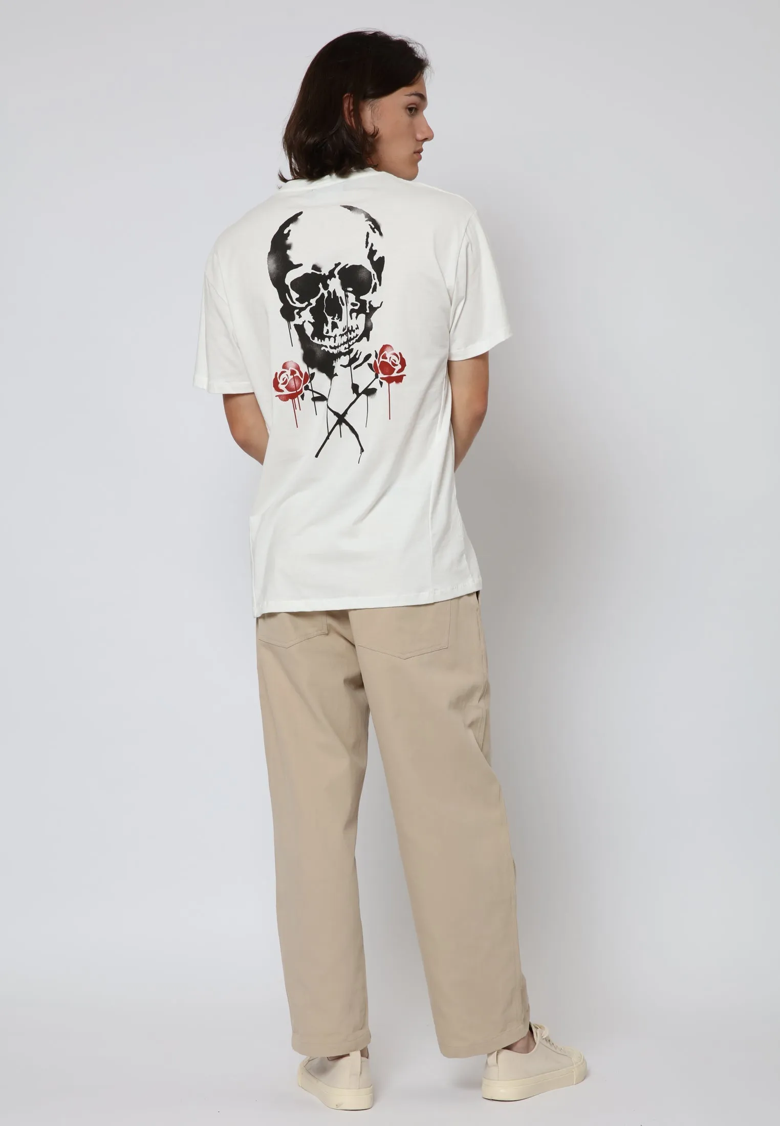 SKULL STENCIL T-SHIRT OFF WHITE