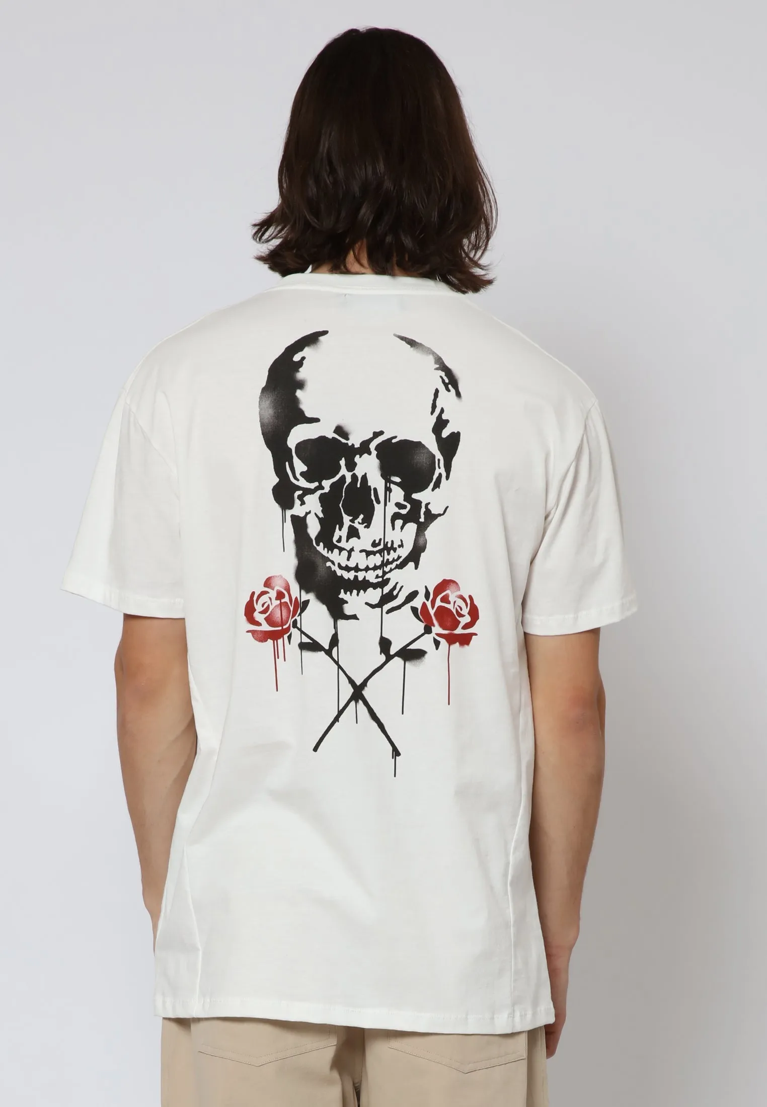 SKULL STENCIL T-SHIRT OFF WHITE