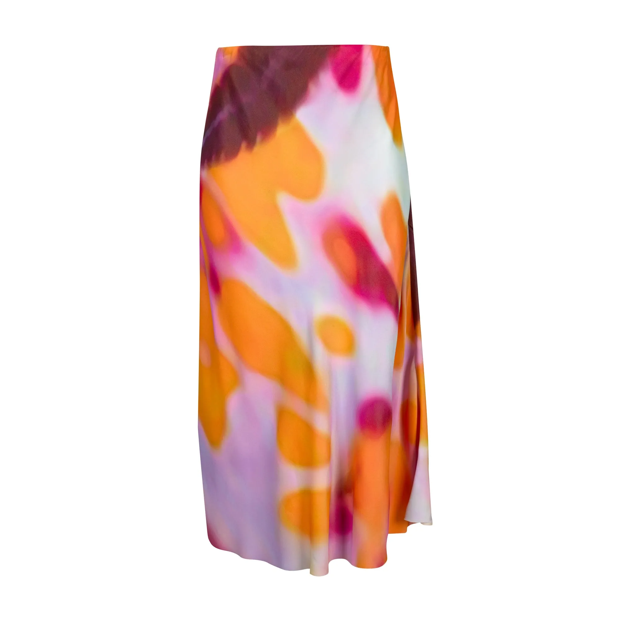 SLIP PRINTED SATIN SKIRT