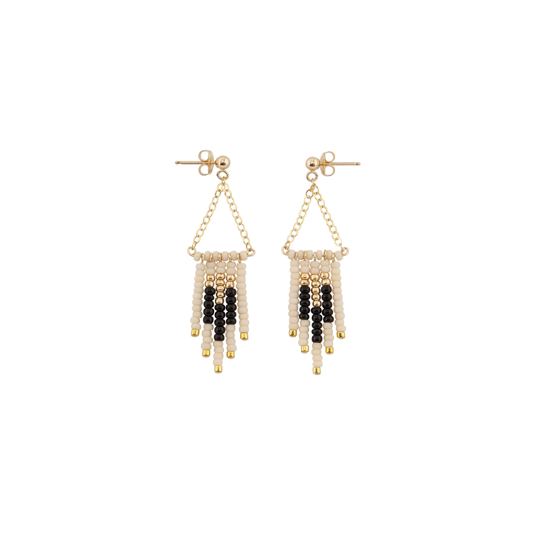 Small Deco Earrings - PINK/BLACK/GOLD