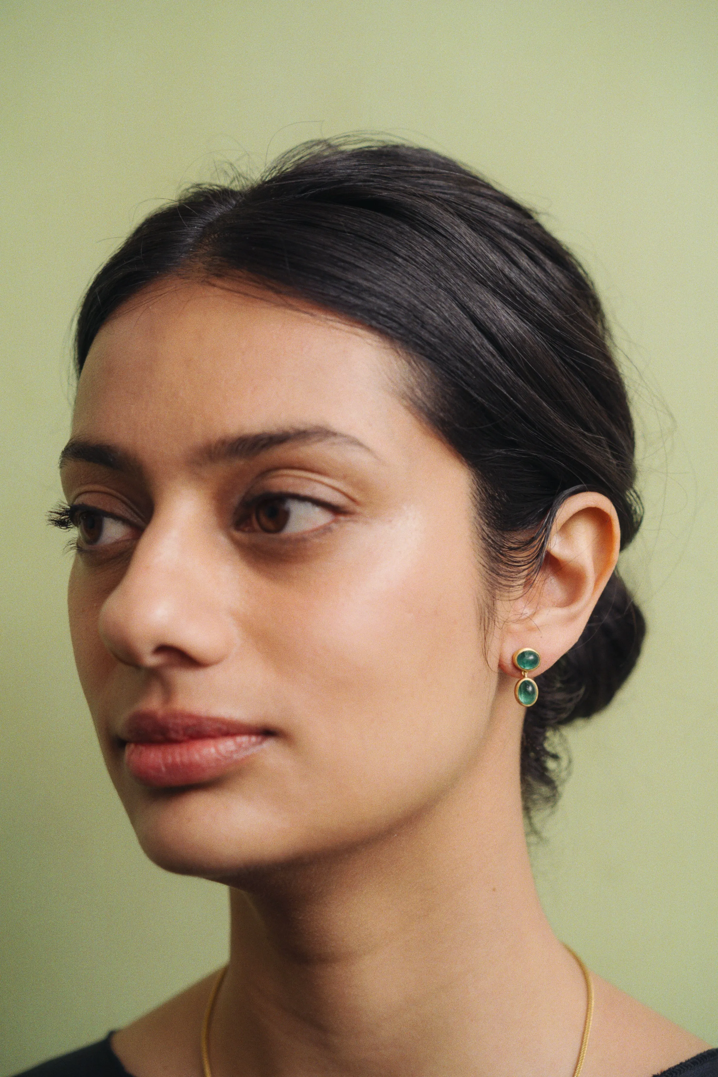 Small Emerald Amphora Earrings