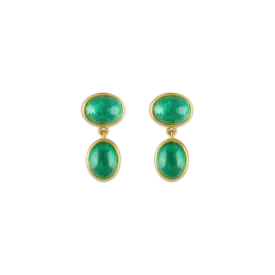 Small Emerald Amphora Earrings