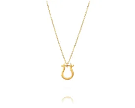 Small Shackle Bit Charm Necklace | Gold