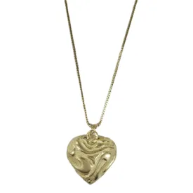 Small Swirled Heart Charm Necklace