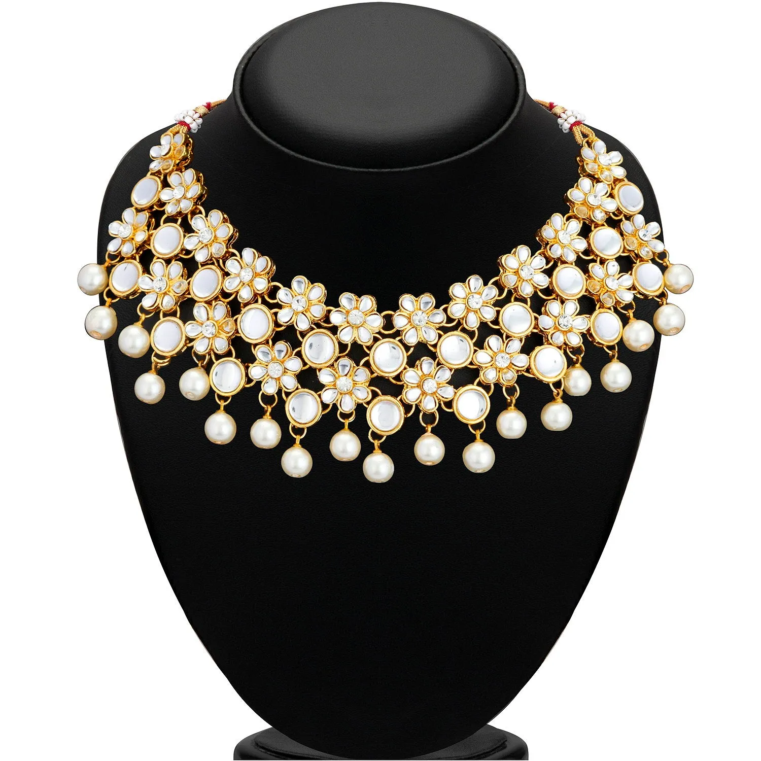 Sukkhi Astonish Floral Gold Plated Kundan Necklace Set for Women