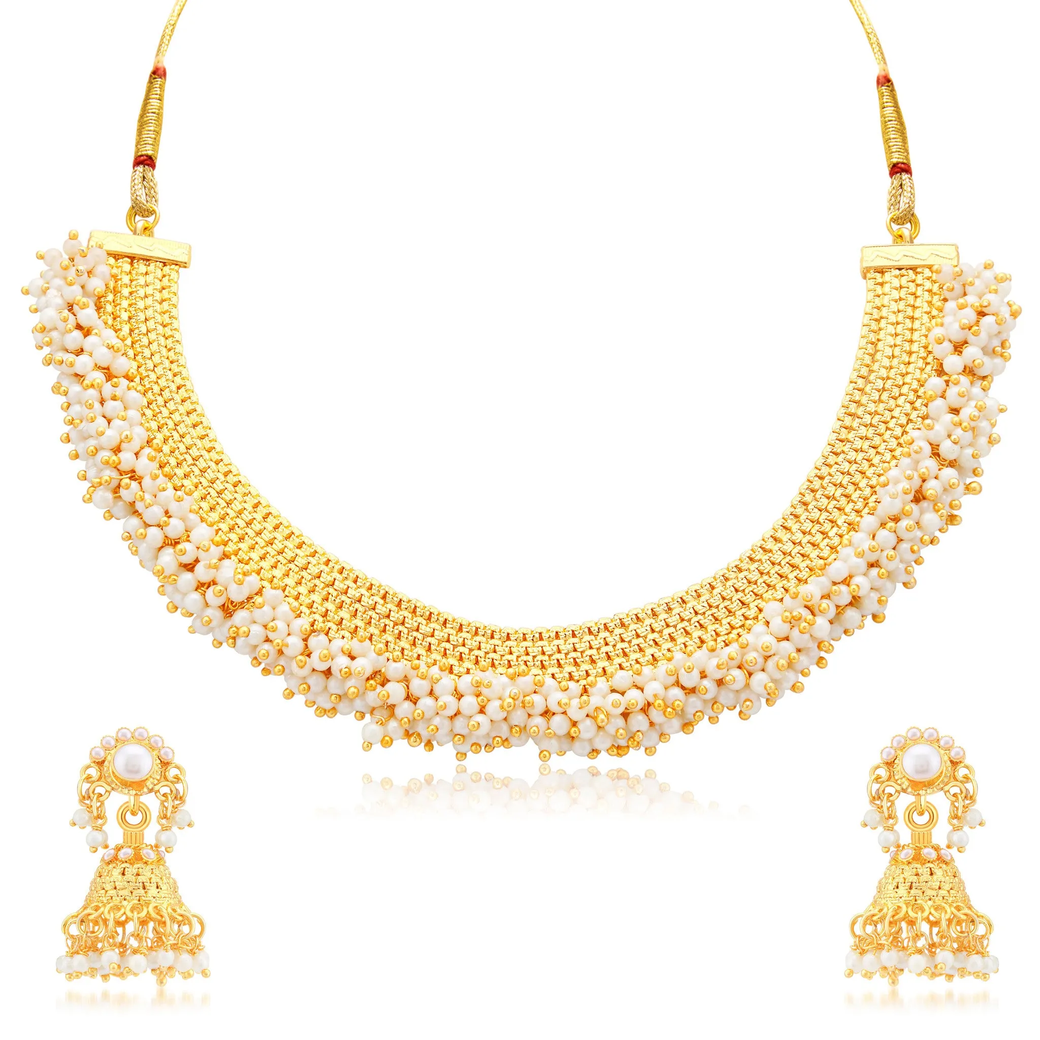 Sukkhi Astonish Gold Plated Choker Necklace set For Women