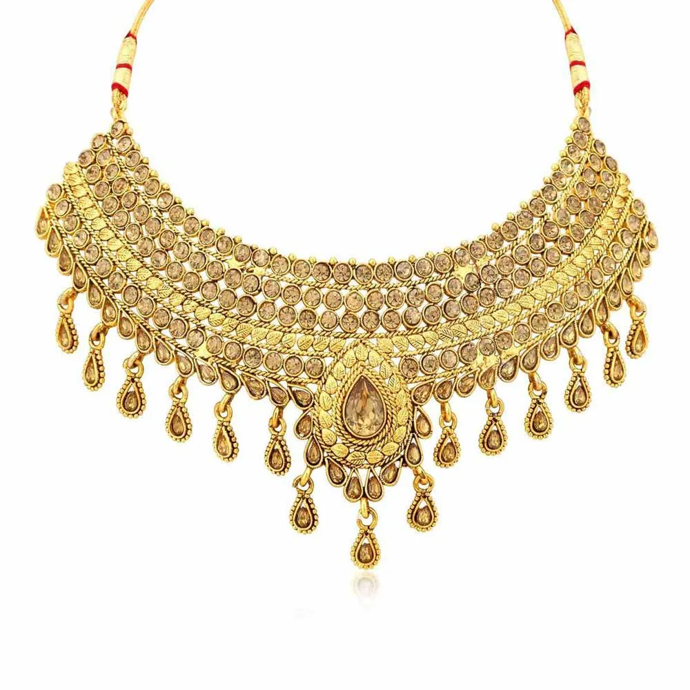 Sukkhi Attractive Choker Gold Plated Necklace Set for Women