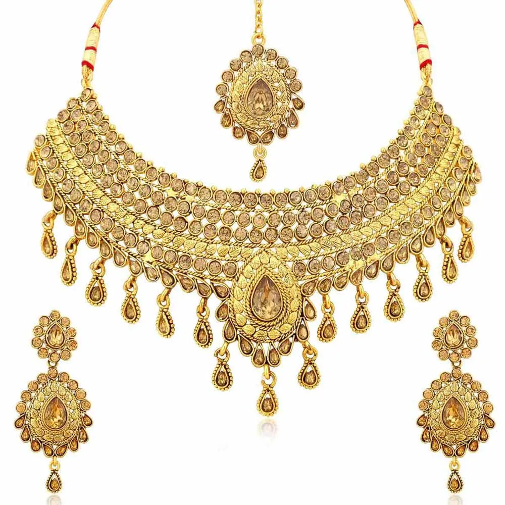 Sukkhi Attractive Choker Gold Plated Necklace Set for Women