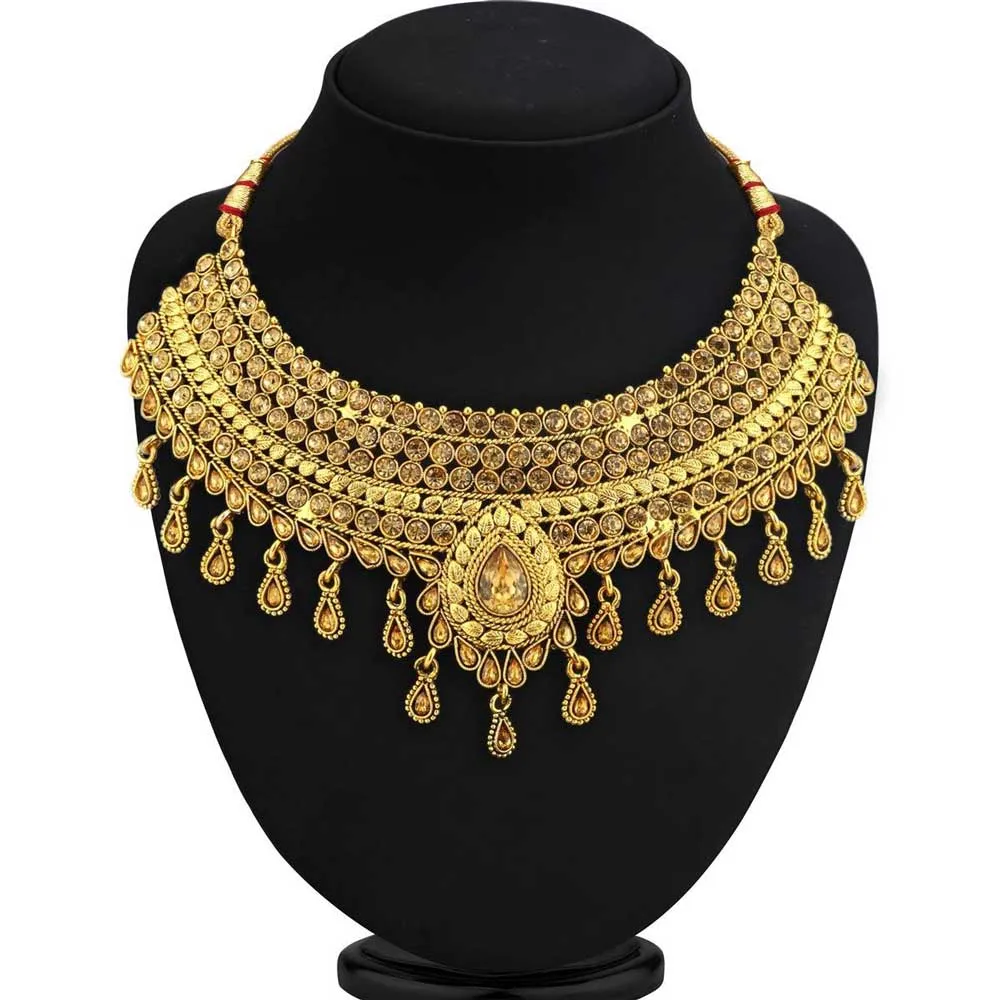 Sukkhi Attractive Choker Gold Plated Necklace Set for Women