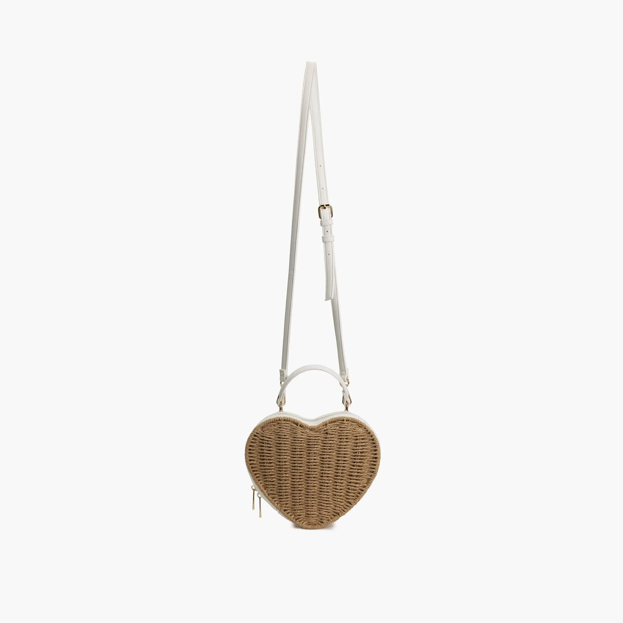 Sundrop Heart Straw Crossbody Bag