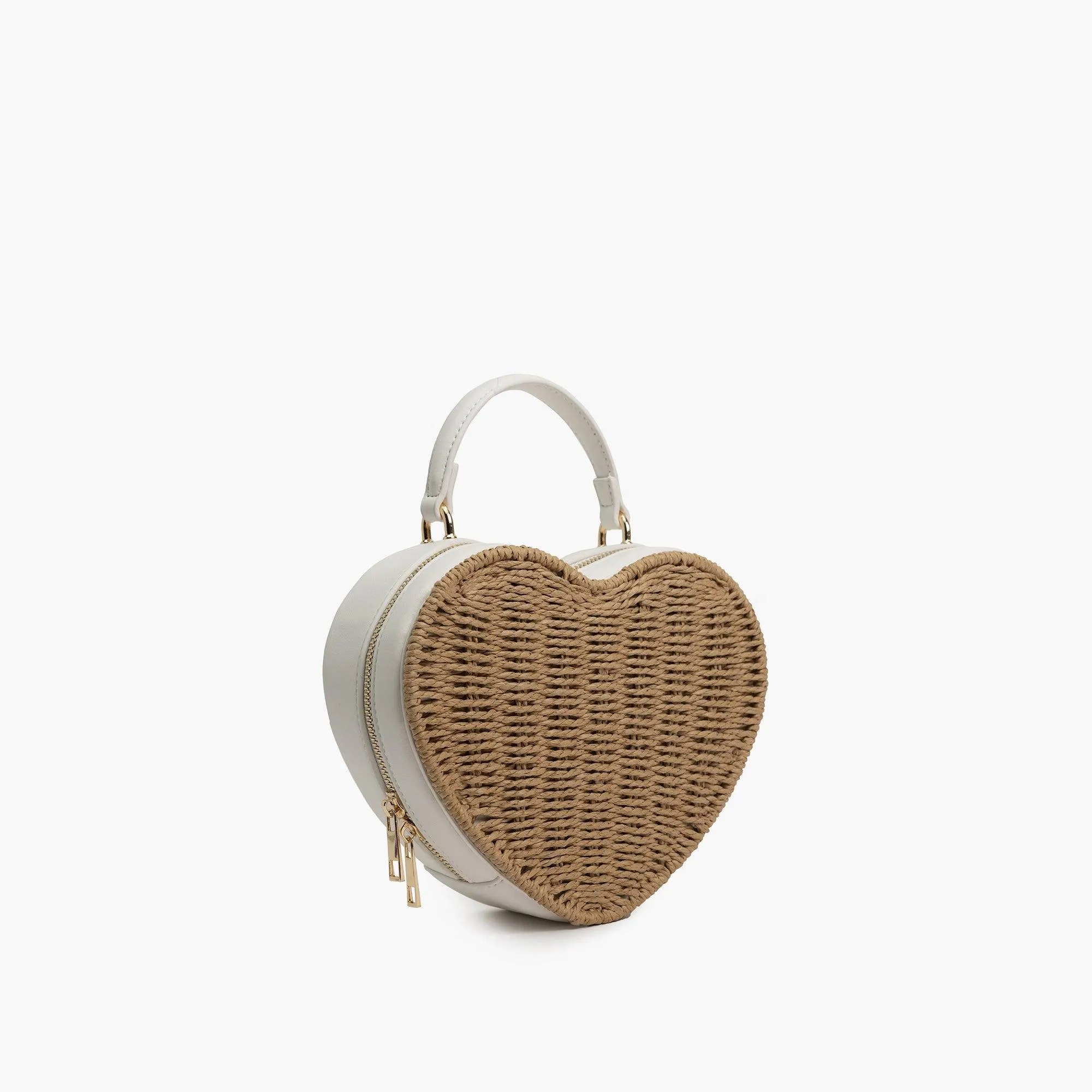 Sundrop Heart Straw Crossbody Bag