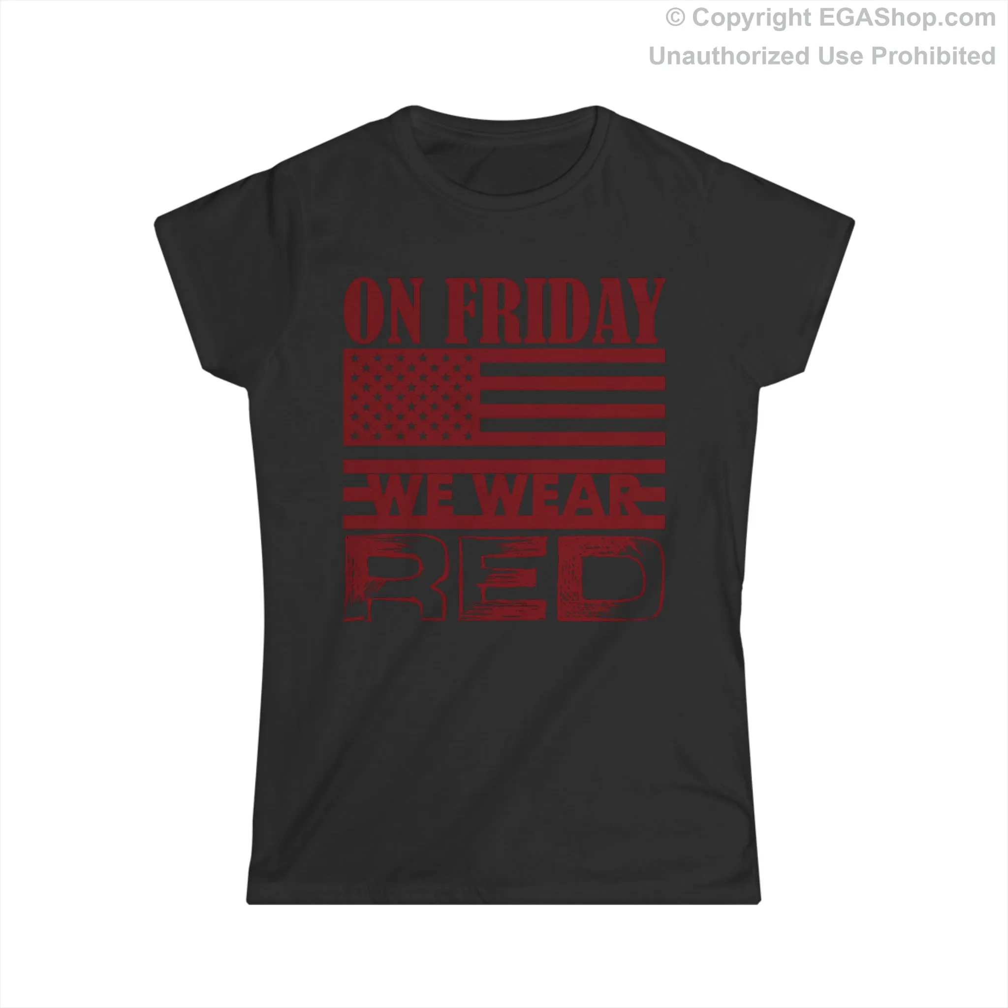 T-Shirt, Ladies Fit: On Friday We Wear Red