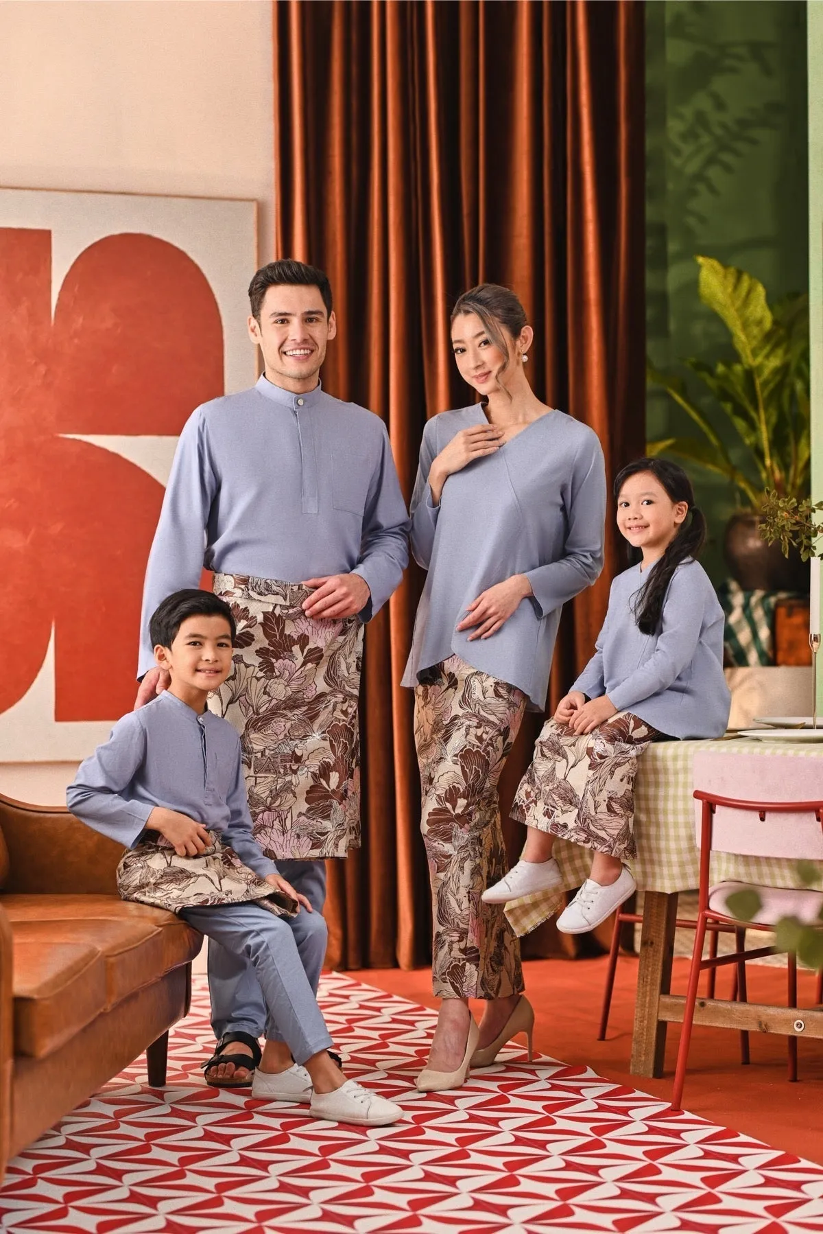 The Capai Men Baju Melayu Top - Light Pigeon Blue