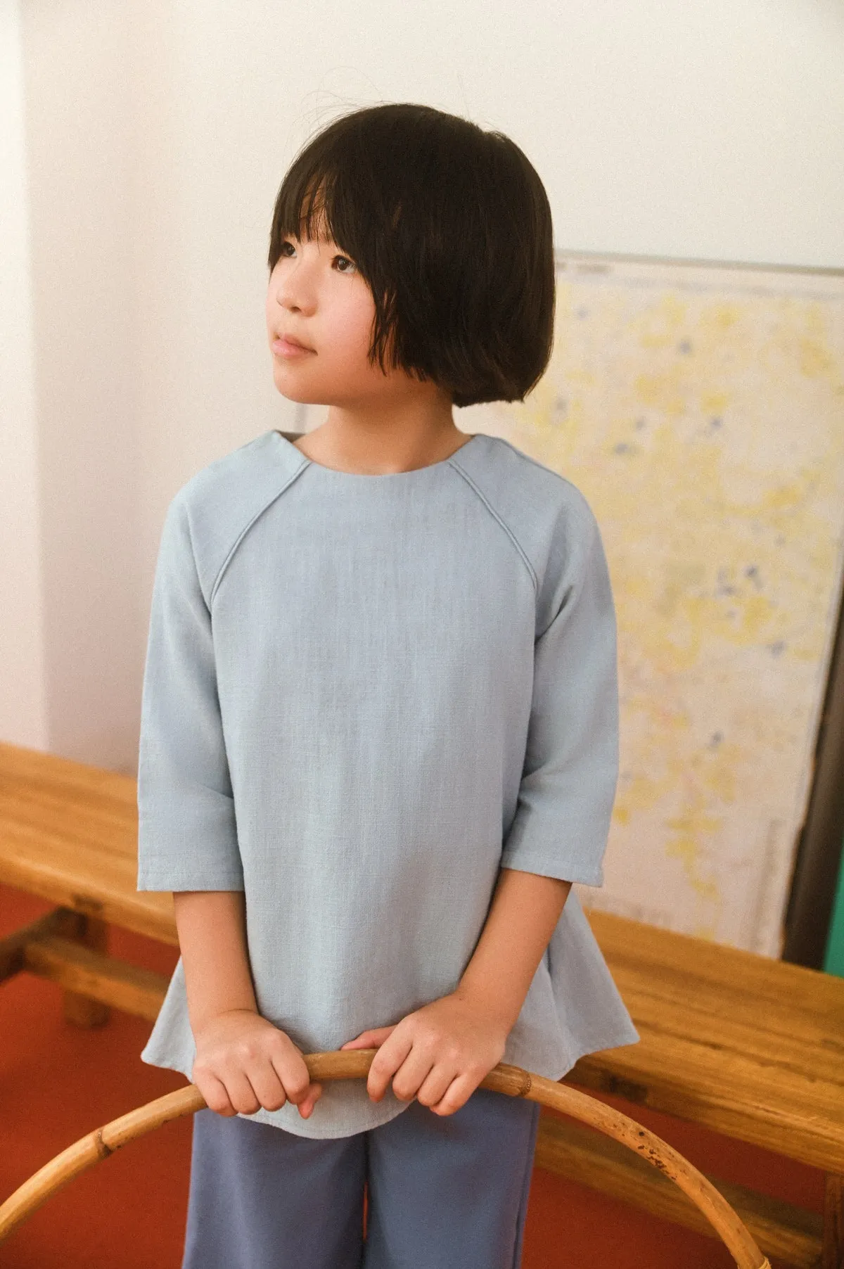 The Champions Raglan Blouse - Dusty Blue