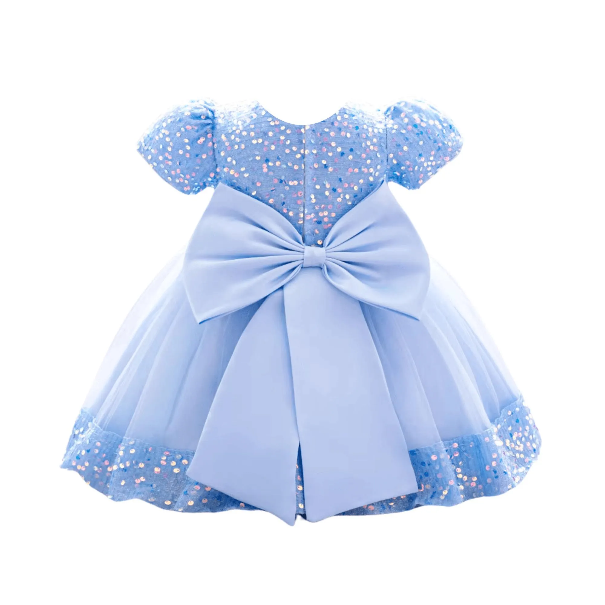 Toddler Girls 1st Birthday Dress Bow Cute Baby Baptism Gown Kids Wedding Party Elegant Princess Christmas Dress