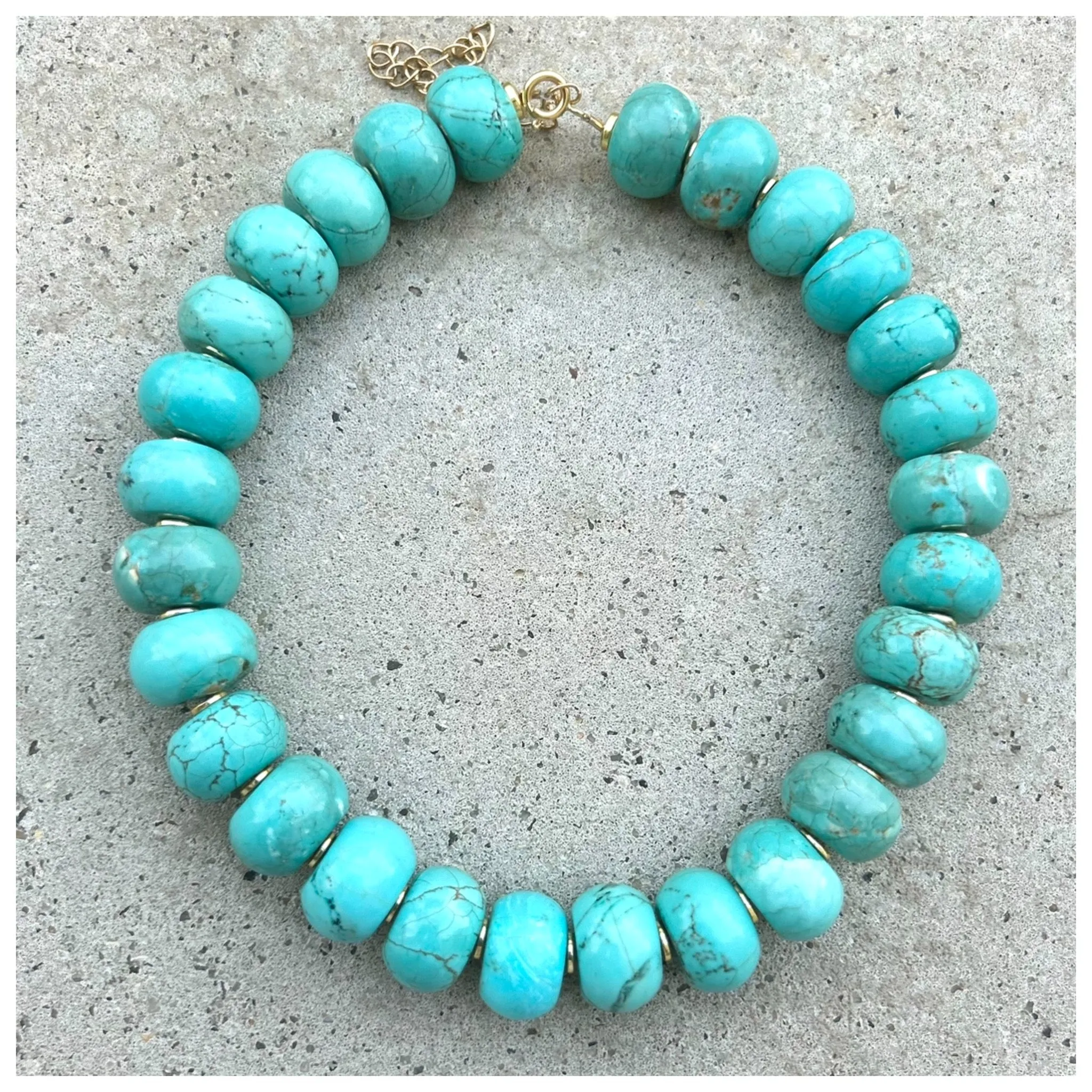 Turquoise/Howlite Mrs Atias Biggie Necklace