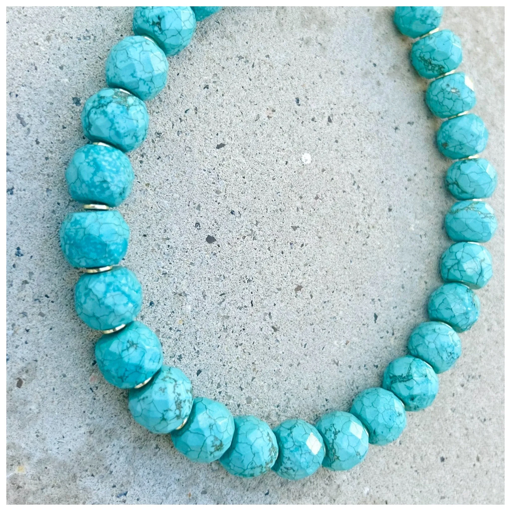 Turquoise/Howlite Mrs Atias Biggie Necklace