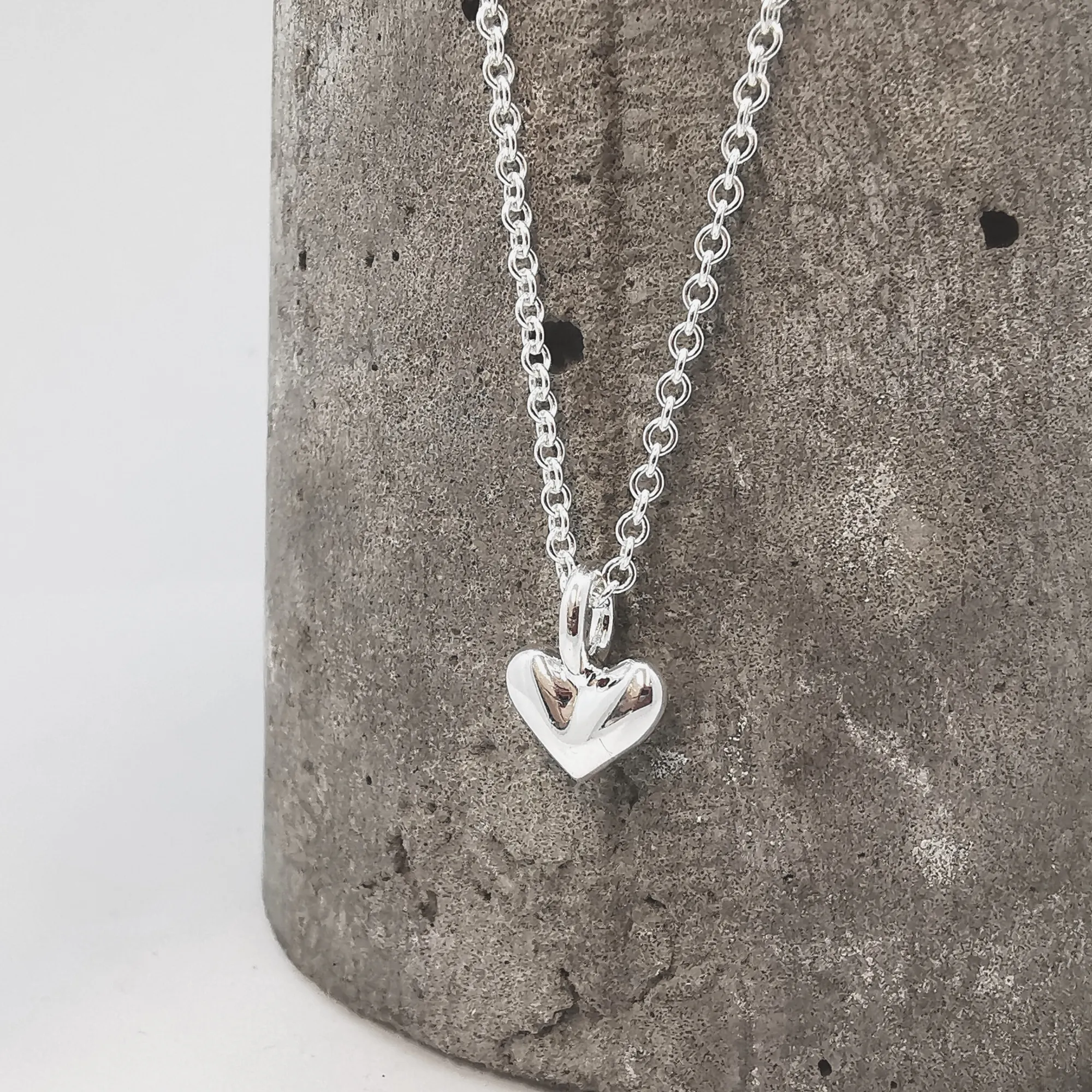 Vintage 'Midi' Heart Silver Necklace