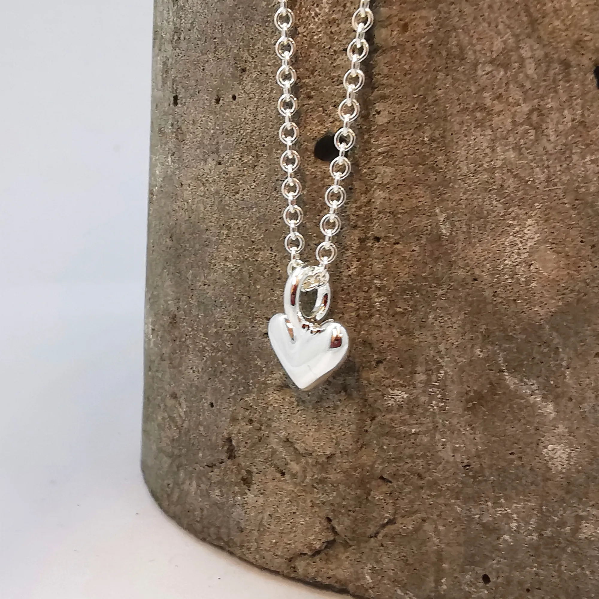 Vintage 'Midi' Heart Silver Necklace