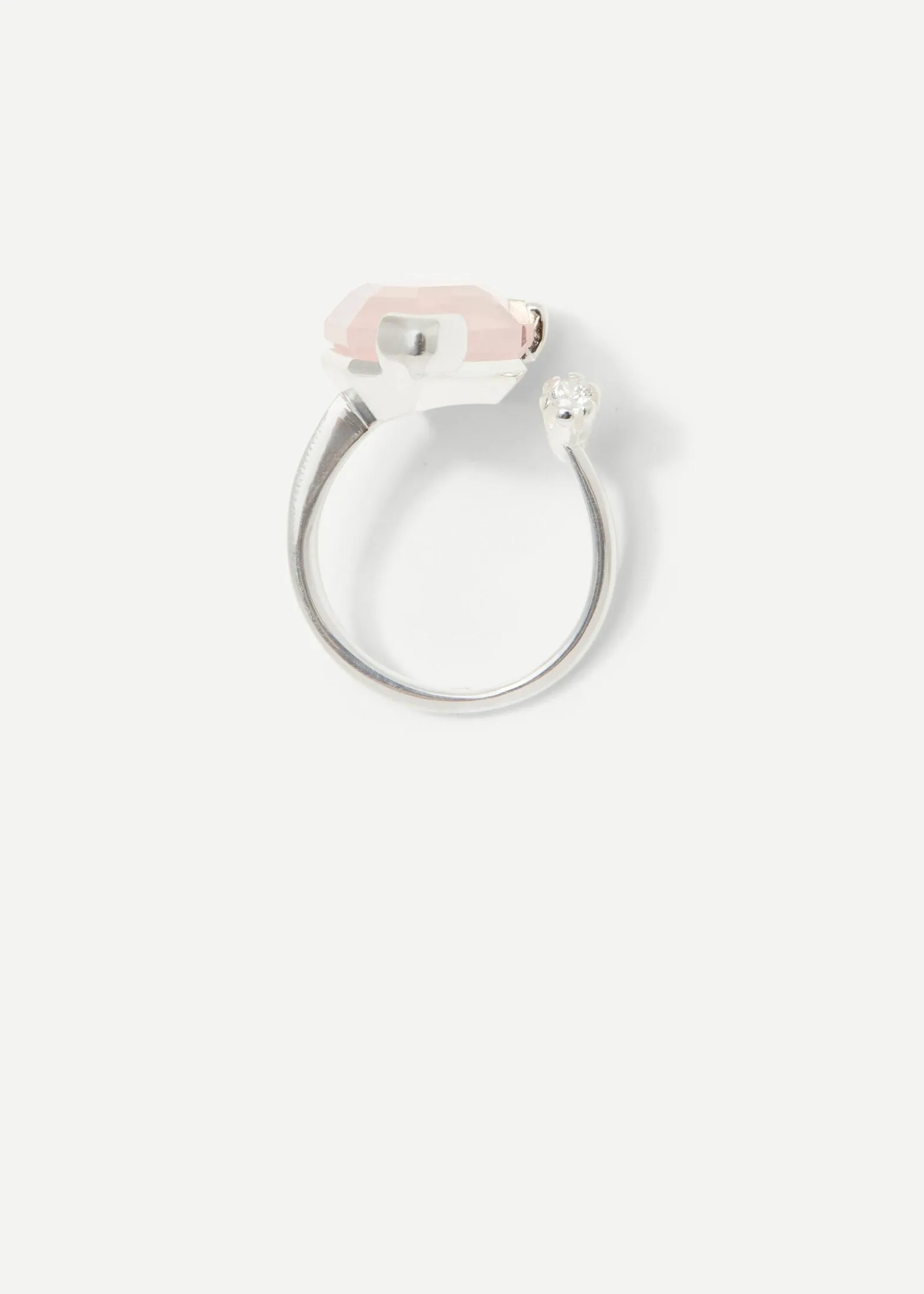 Warped Duo Heptagon Ring | Rose Quartz