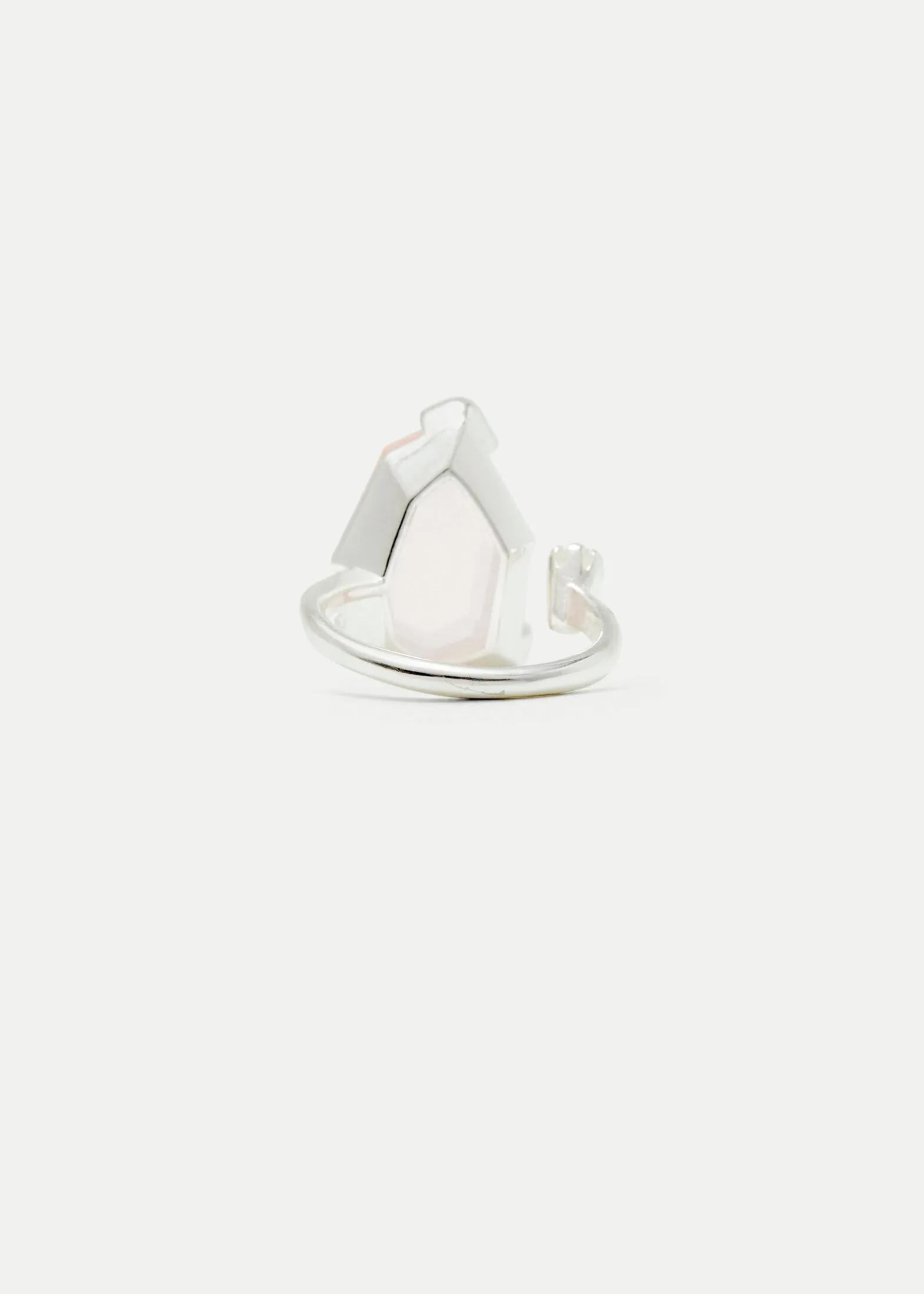 Warped Duo Heptagon Ring | Rose Quartz