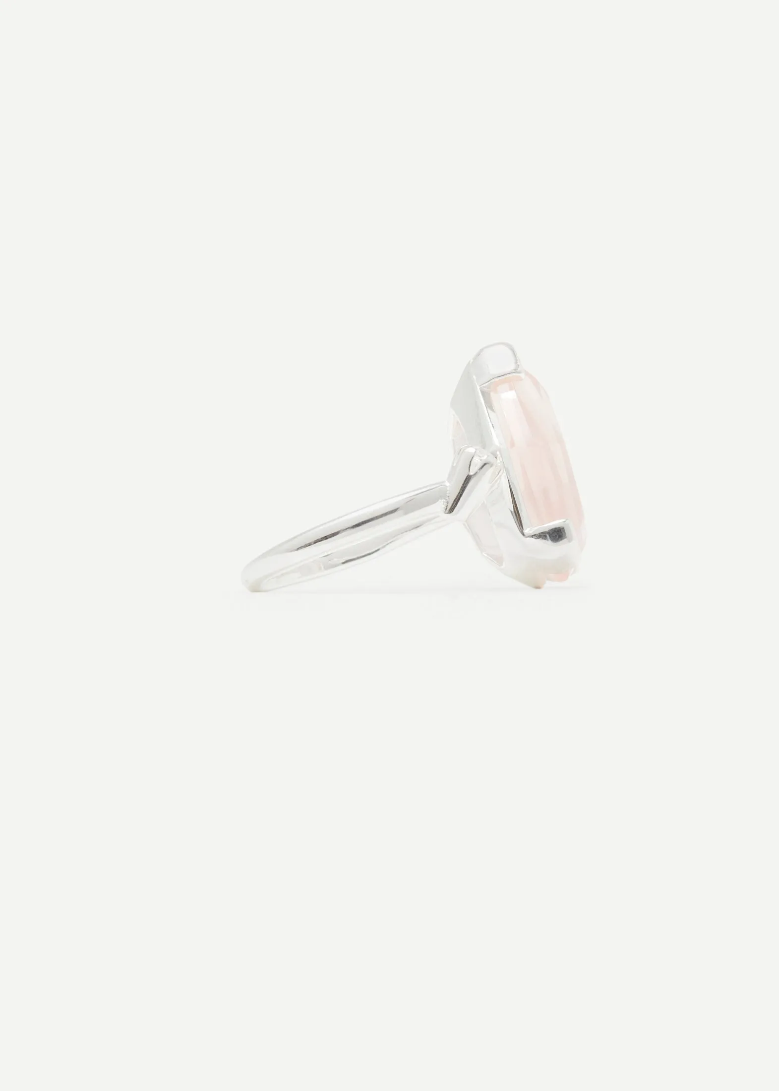 Warped Duo Heptagon Ring | Rose Quartz