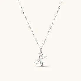 X Initial Pendant Necklace In Silver