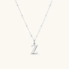 Z Initial Pendant Necklace In Silver